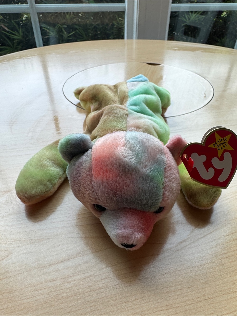 Ty Beanie Baby "Sammy" the Bear Pastel Multicolor Tie-Dye Plush